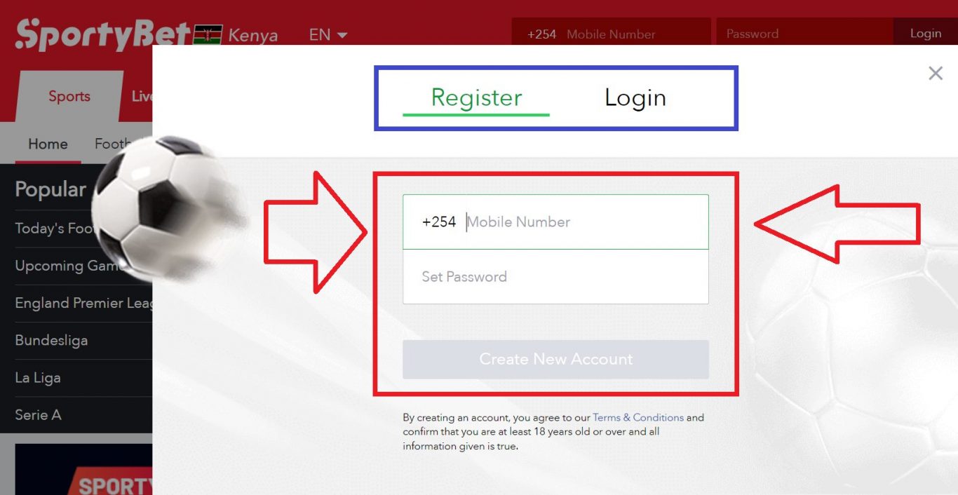 SportyBet Kenya registration