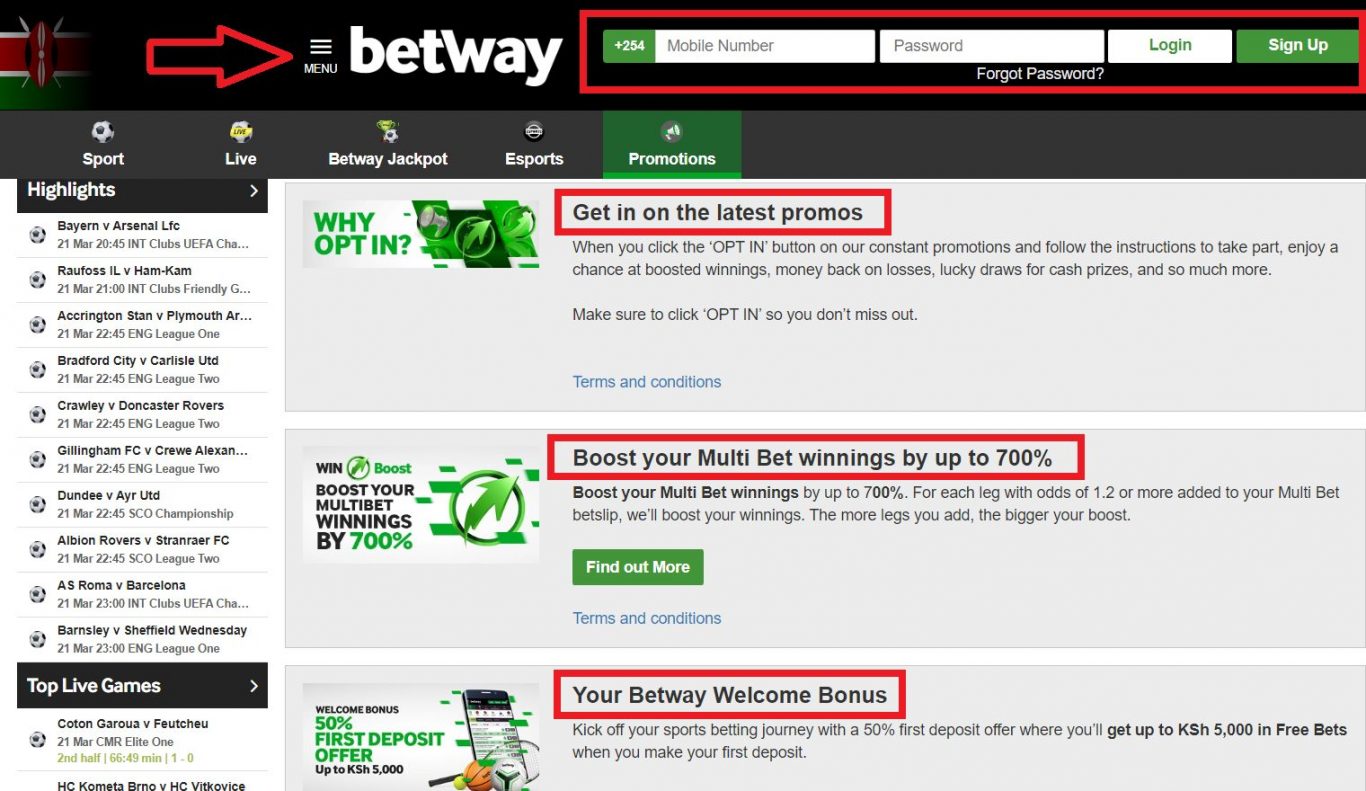 Betway bonus in Kenya